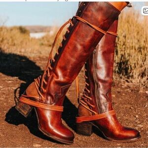 Freebird Chestnut Lace-Up Leather Boots